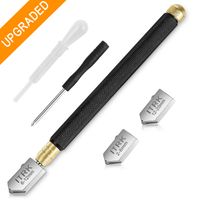 Glass Cutter 2mm-20mm, Upgrade Glass Cutter Tool, Pencil Style Oil Feed Carbide Tip for Glass Cutting/Tiles/Mirror/Mosaic.