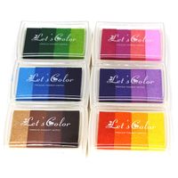 Miraclekoo Craft Ink Pad Stamps Partner Rainbow Set of 6 DIY Multicolor Craft Stamp Pad 24 Colors-Pink,Yellow,Purple,Coffee,Green,Blue