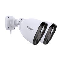 Swann Spotlight Outdoor Security Camera Twin Pack, Weatherproof, Color Night Vision, Heat & Motion Sensing, Spotlights, 2-Way Talk and Siren, SWIFI-SPOTCAMPK2