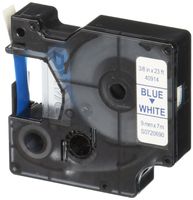 DYMO Standard D1 Labeling Tape for LabelManager Label Makers, Blue print on White tape, 3/8'' W x 23' L, 1 cartridge (40914), DYMO Authentic