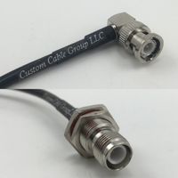6 inch RGU178 BNC MALE ANGLE to RP-TNC FEMALE BULKHEAD Pigtail Jumper RF coaxial cable 50ohm High Quality Quick USA Shipping