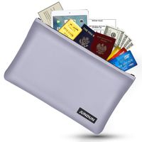 JUNDUN Fireproof Document Bags,13.4X 9.4 Waterproof and Fireproof Money Bag,Fireproof Safe Pouch with Zipper for Documents,Cash and Passport,Silver, Large