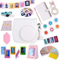 Tiessic Instax Mini 9 Camera Accessories Bundles Compatible with Fujifilm Instax Mini 9 Mini 8 Mini 8+ Camera with Mini 9 Case,108 Photos Mini Photo Album,etc. (White，14 Items)