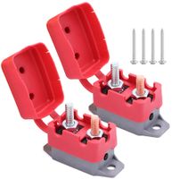 2pcs 12V/24V 50A Manual Reset Circuit Breaker with Cover Stud Bolt Type and Screw for Battery Chargers, Trucks, Buses, Electric Cars, Car Engines