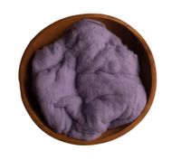 Newborn Fluff, Merino Wool Batting, Cloud, Basket Stuffer, Newborn Photo Prop (7 Ounce, Hyacinth Purple)