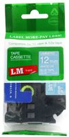 LM Tapes - Premium 1/2" White Print on Blue Label Compatible with P-Touch TZe-535 Tape TZ-535 and Comes with a Great Tape Color/Size Guide for Easy reordering.