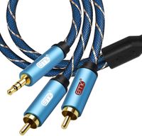 RCA Cable 3.5mm to 2RCA Stereo Cable Nylon Braided Splitter Y for DJ Amplifier Subwoofer Audio Mixer Home Theater DVD, Speaker, Multimedia, MP3 / MP4 Player (10Feet/3Meters)