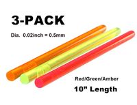NJGIANT 3-Pack Tactical Replacement High Brightness Glow Stick Fluorescence Fiber Optic Sight Rod Green/Red/Orange for Bow and Gun Sight (0.2)