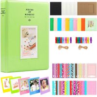 Big Trend 2x3 Inch Photo Paper Film Album Set for Fujifilm Instax Mini Camera, Polaroid Snap, Z2300, SocialMatic Instant Cameras & Zip Instant Printer (Lime Green, 128 Pockets)