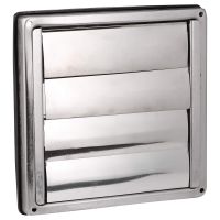 First4Spares Stainless Steel Square External Extractor Wall Vent Outlet with Gravity Flaps 150Mm 6"