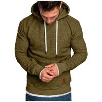 Simayixx Men Hoodies Pullover, Men's Fashion Workout Sweatshirts Plus Size Adjustable Hood Solid Sweater Tops Outerwear Army Green