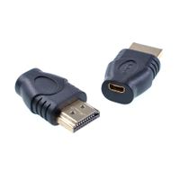 Willwin 2pcs Gold Plated Micro HDMI Female to HDMI Male Converter Adapter for Camera, Cell Phone,HDTV