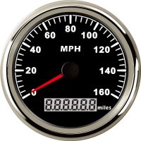 85mm Digital GPS LCD Speedometer 0-160MPH Gauge Stainlessfor Car Truck Boat Motorcycle 12/24V (Black)