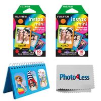 Fujifilm Instax Mini Rainbow Film X2 (20 Sheets) + Album for Fuji Instax Photos - Instant Film Bundle