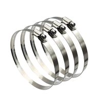 4Pcs 6" Adjustable 304 Stainless Steel Duct Clamps Hose Clamp Pipe Clamp Air Ducting Clamp Worm Drive Hose Clamps