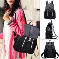 Xuprie Women Fashion Artificial Leather Solid Buckle Casual Backpack Backpacks