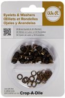 Eyelet and Washer - Brass - 60 Pieces (30 eyelets & 30 washers)