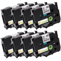 Airmall 8 Pack Compatible with TZe-241 TZ Tape 18mm 0.7 Laminated White Label Tape for P Touch Label Printers PTD400 D400AD D450 1880C 2030, 3/4 Inch x 26.2 Feet
