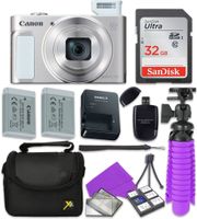 Canon PowerShot SX620 HS Wi-Fi Digital Camera (Silver) with Sandisk 32 GB SD Memory Card + Extra Battery + Tripod + Case + Card Reader + Cleaning Kit