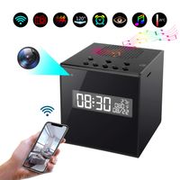 Kkeep Bluetooth Speaker Camera WiFi HD 1080P Camera Clock with Night Vision Wireless Stereo Speaker Motion Detection Display Temperature 12&24 Time Display （Surveillance Apps for iOS/Android/PC/Mac）