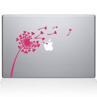 The Decal Guru 2045-MAC-11A-BG Dandelion Hearts Decal Vinyl Sticker, 11" MacBook Air, Pink