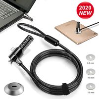 [2019 Upgraded] Computer Lock + Lock Slot Plate- 6.23ft Cable Secure Computer Combination Lock, 4 Digital Password Protection Computer Cable Security, Anti Theft Lock for Computer and Other Devices