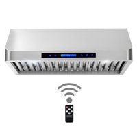 Cosmo QS75 30-in Under-Cabinet Range Hood 900-CFM | Ducted / Ductless Convertible Duct , Wireless Kitchen Stove Vent with LED Light , 3 Speed Exhaust , Fan Timer, Permanent Filter ( Stainless Steel )