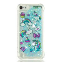 Tznzxm iPod 5 / iPod 6 Case Fashion Cartoon Design Glitter Liquid Floating Bling Sparkle Quicksand Case for Girls Children Shockproof Protection Bumper for iPod Touch 5 6th Rainbow Horse