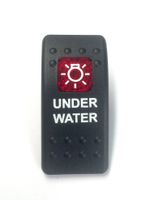 Southern Marine Euro Rocker Switch Cover with Text. Black with Red Lens. Contura II. Fits Carling, Cole Hersee, Blue seas (Under Water)