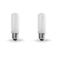 2 Pack Dimmable JDD Tubular Glass Halogen Screw Light Bulb Photography Studio Modeling Strobe Lamp Compact Flash Lighting T10 Medium Base Replacement Q150FR Frosted Lense 150 Watt E26 Monolight Head
