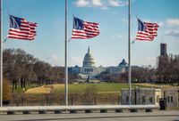 CSFOTO 7x5ft American Flag US Capitol Backdrop Congress Democracy Grand Building Photography Background Federal Government Independence Day Veteran Washington DC Photo Booth Studio Props Wallpaper