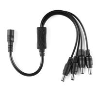 ANNKE DC 1 Female to 4 Male Output Power Splitter Cable Y Adapter For Security Surveillance Accessories Black