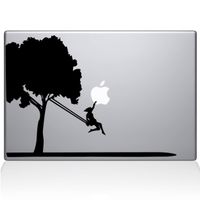 The Decal Guru 0163-MAC-12M-BLA Tree Vinyl Sticker, 12" Macbook, Black