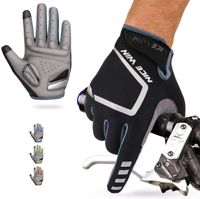 NICEWIN Cycling Gloves Motorcycle Bike Mountain-Padded Road Bicycle Men Women Antiskid Touch Screen Black L