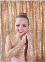 ShinyBeauty Sequin Backdrop Curtains Prom Backgrounds Glitter Photography Back Drop Cover-190920 (4FTx8FT 2Pack, Rose Gold)