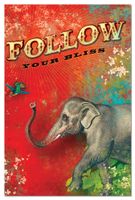 Follow Your Bliss Elephant Blank Boxed Note Cards with Envelopes, All Occasion (12 Count) - Cute Inspirational Notecards, FS66485 Tree-Free Greetings