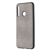 Ostop Phone Case for Huawei Nova 10i/Huawei P Smart Plus 2019,Soft TPU Silicone Cases Fabric Cloth Texture Matte Back Cover Flexible Rubber Gel Bumper Slim Canvas Leather Protective Case,Light Gray