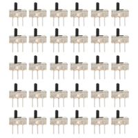 DIYhz 30Pcs 4mm High Knob 3 Pin 2 Position 1P2T SPDT Panel Mount Vertical Micro Slide Switches AC 125V 2A