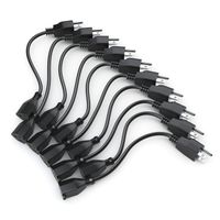Pwr+ Short 1 Ft Extension Cord Cable Extender - 10 Pack 18AWG NEMA 5-15P to 5-15R Power Strip Liberator Air Blower, Sewing Machine, Electric Drill, Jig Saw Charger Outlet Saver
