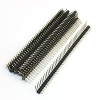 uxcell 10 Pcs 2.54mm Spacing 40P Right Angle Male PCB Pin Header Gold Tone