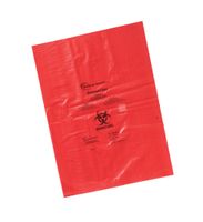 Heathrow Scientific HS10320 Biohazard Disposable Bag, 8" x 12", Red