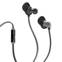 JLAB Epic-BLKGRY-Box JLab Audio Epic Earbuds with Massive 13mm C3 Drivers, Easy-to-Use Track Control, Customizable Cush Fins & Guaranteed for Life - Black/Gray