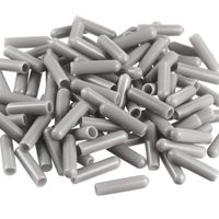 Jetec 100 Pieces Large Dishwasher Rack Tine Prong Repair End Cover Caps, Durable Flexible Vinyl Long 1 Inch Anti Slip Round Tips, 0.2 Inch in Inner Diameter (Grey)