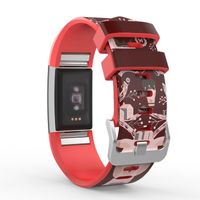 MoKo Fitbit Charge 2 Christmas Band, Soft Silicone Adjustable Replacement Sport Strap Band for Fitbit Charge 2 Heart Rate + Fitness Wristband, Wrist Length 5.70"-8.26", Town & Deer