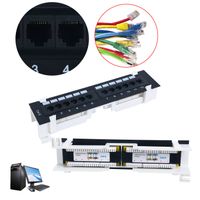 Cat6 12 Port RJ45 Patch Panel UTP LAN Network Adapter Cable Connector Wall Mount Surface Patch Panel