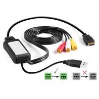 HDMI to RCA Converter Cable - Convert Digital HDMI Signal to Analog AV - Compatible with PS4/XBOX One/Nintendo Switch/PC/Bluray and More - HDMI to AV Converter - Easy to Use