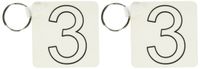 3dRose Number 3 - Key Chains, 2.25 x 4.5 inches, set of 2 (kc_3168_1)