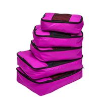 TravelWise Packing Cube System - Durable 5 Piece Weekender+ Set (Pink)
