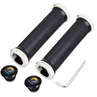 TOPCABIN Bicycle Grips,Double Lock on Locking Bicycle Handlebar Grips Rubber Comfortable Bike Grips for Bicycle Mountain BMX (White)