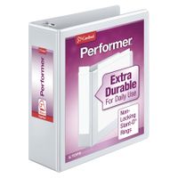 Cardinal Performer 3-Ring Binder, 3", Non-Locking Slant-D Rings, 725-Sheet Capacity, ClearVue Presentation Binder, Nonstick, PVC-Free, White (17600CB)